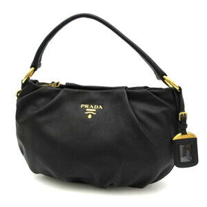 Prada black leather hobo bag